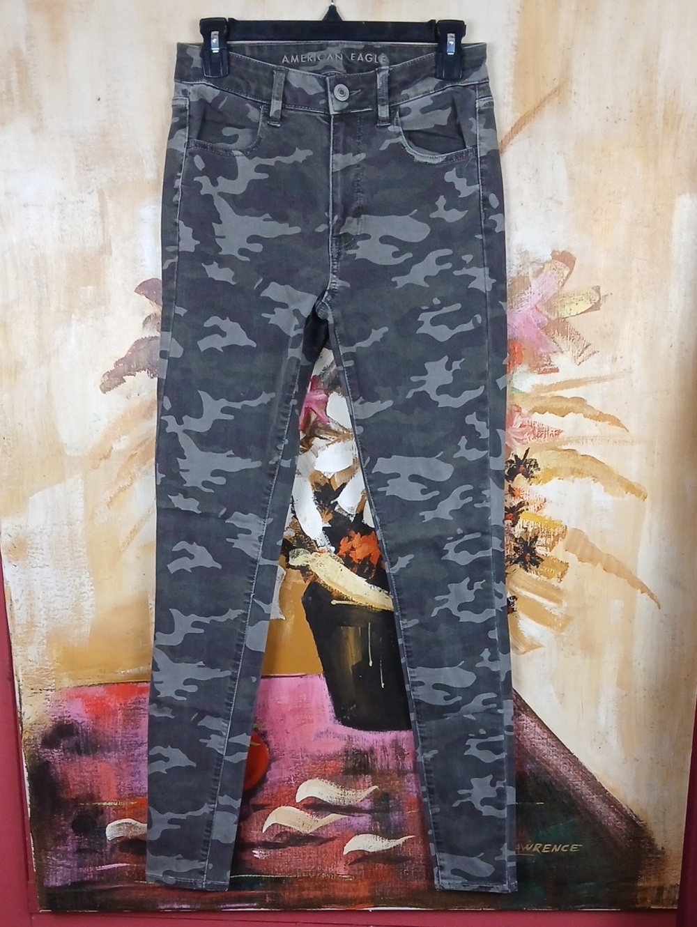 American Eagle Outfitters Women's Camo Jegging Jeans - Dark Gray